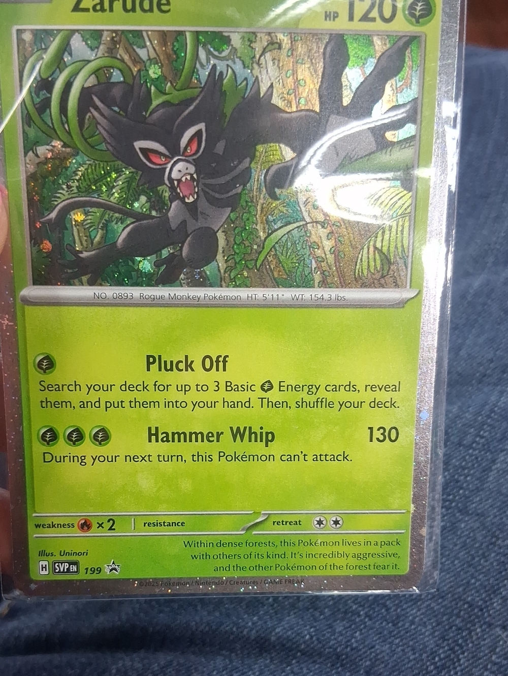 Promo Pokemon Zarude Trading Card - Green, Black, Red Accents